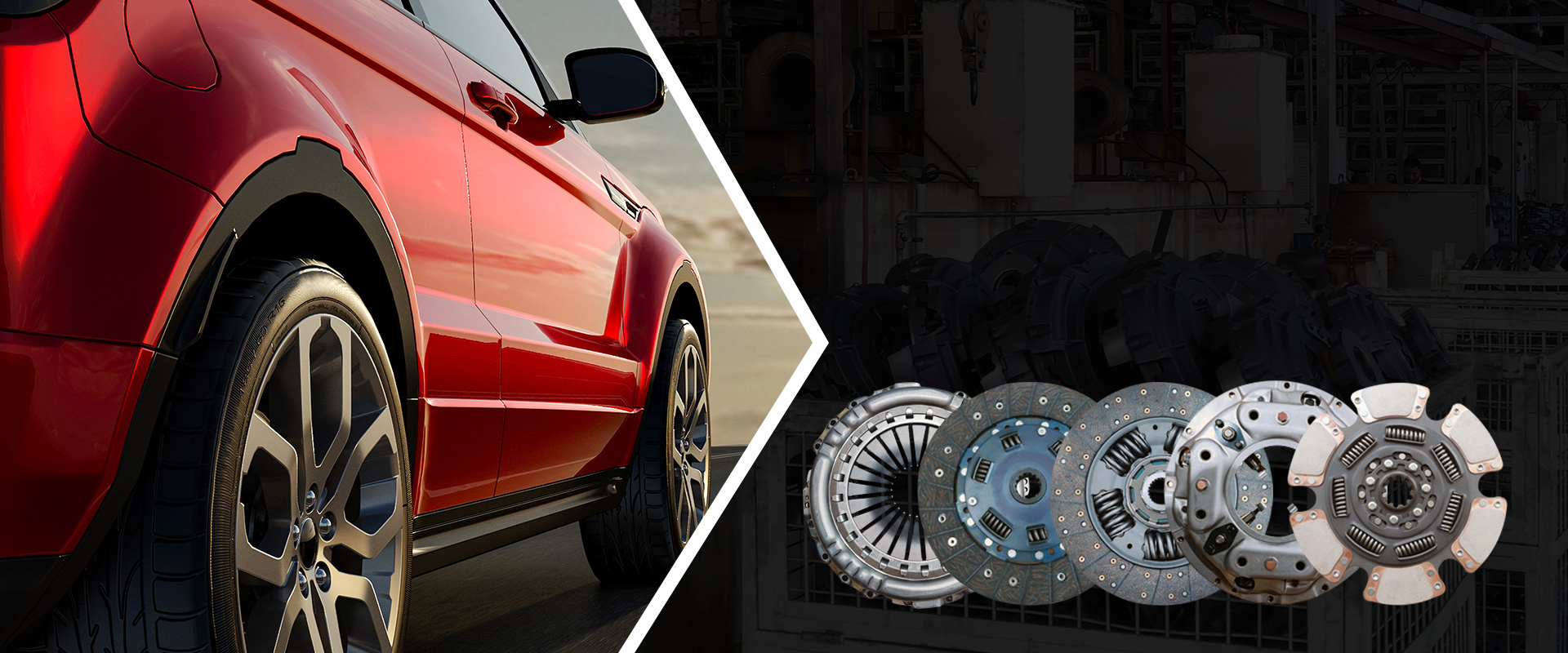 clutch cover, clutch disc, clutch facing, brake pad, brake lining